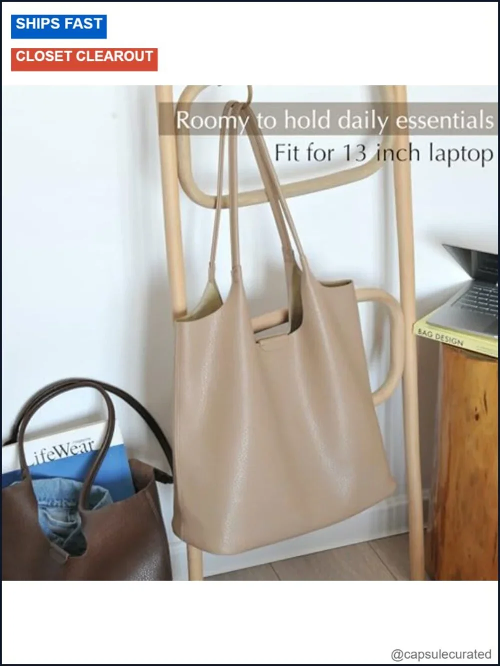 Faux Leather Hobo Tote Bag for Women